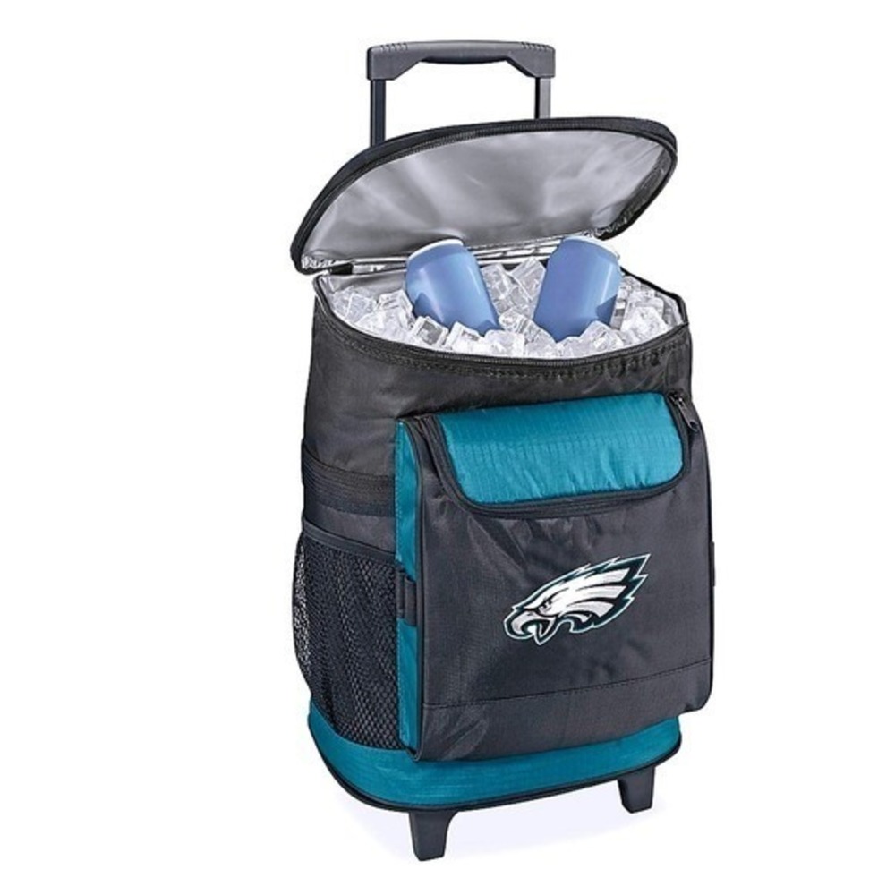 NFL ~ Rolling Cooler Bag ~ Green/Black ~ Insulated/Leak Proof/48 Can‎ Capacity - Picture 2 of 9